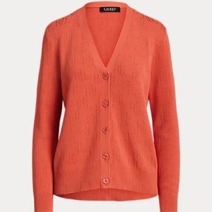 Lauren Ralph Lauren 
Monogram Jacquard Cardigan